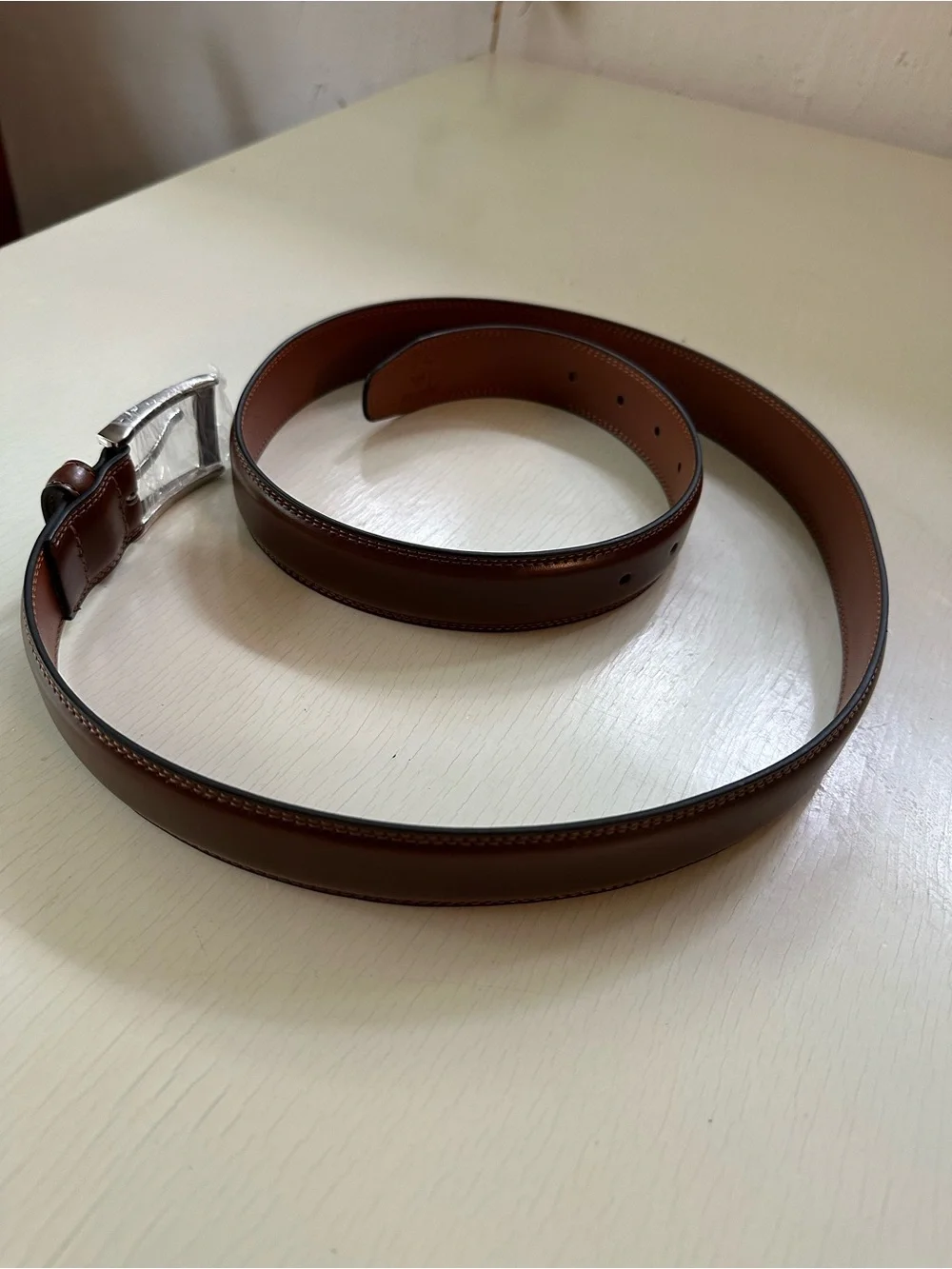 MILORDE Men's Leather Dress Belt 2~Pack Black/Brown Size 40